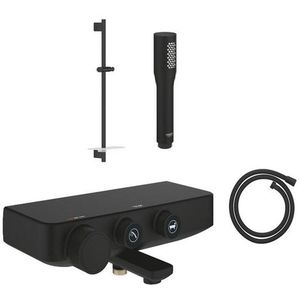 GROHE Grohtherm Smartcontrol Badkraanset - thermostatisch - met omstel - douchekraan - glijstang - staafhanddouche - doucheslang - phanthom black SW1077419/SW901508/SW901510/SW901391