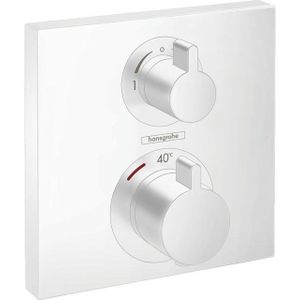 Hansgrohe Ecostat Square afbouwdeel v. inbouw thermostaat m. stop- en omstelkraan mat wit 15714700