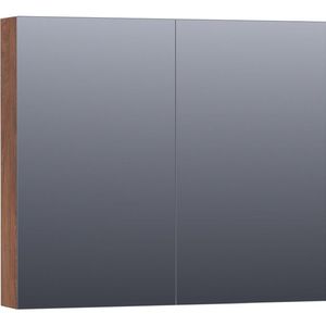 BRAUER Plain Spiegelkast - 80x70x15cm - 2 links/rechtsdraaiende spiegeldeuren - MFC - viking shield SK-PL80VS