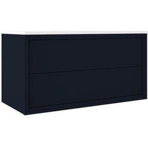 Adema Prime Core Badkamermeubelset - 100x55x45cm - keramieken wastafel - marine blauw SW892686/SW156409