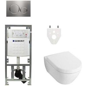 Villeroy Boch Subway 2.0 DirectFlush Toiletset - geberit reservoir - softclose - bedieningsplaat sigma20 - RVS 0701131/0124060/ga26028/sw53748/