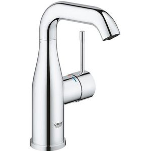 GROHE Essence Wastafelkraan Opbouw - uitloop 11.4cm - M-size - met gladde body - inclusief push-open waste - chroom 24181001