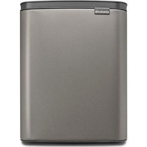 Brabantia Bo Afvalemmer - 12 liter - kunstof binnenemmer - platinum 230387