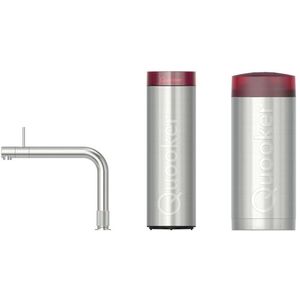 Quooker Front kokendwaterkraan - Combi+ incl. Cube reservoir - Warm / kokend / bruisend / gefilterd water - RVS geborsteld 22+FRONTRVS-CUBE