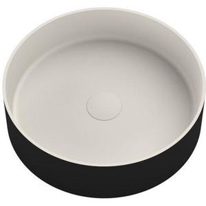 Ideavit Solidthin waskom - 40x40x12.5cm - Solid surface - Rond - Mat Zwart 281617 BL-WH
