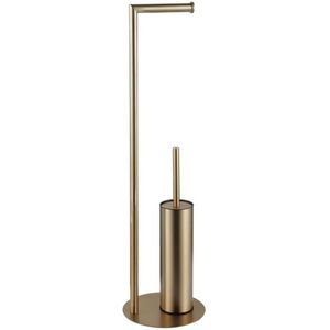 Fortifura - Calvi - Toiletrolhouder met Toiletborstel - Geborsteld Messing PVD - Goud
