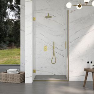 Fortifura - Galeria Douchedeur - Helder Veiligheidsglas - Geborsteld Messing PVD
