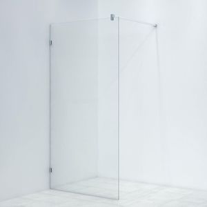 Saniclass Bellini Inloopdouche - scharnierbevestiging - 100x200cm - 8mm veiligheidsglas - anti kalk - chroom WALKINFIXCONNECT-100