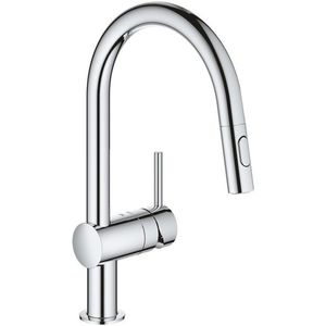 GROHE Minta Keukenkraan - hoog - draaibare/uittrekbare uitloop - 2 straalsoorten - chroom 32321002