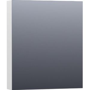 BRAUER Plain Spiegelkast - 60x70x15cm - 1 rechtsdraaiende spiegeldeur - MDF - hoogglans wit SK-PL60RHW