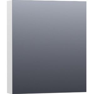 BRAUER Plain Spiegelkast - 60x70x15cm - Hoogglans Wit - 1 Rechtsdraaiende Spiegeldeur
