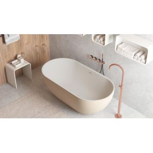 Ideavit Solidera vrijstaand bad - 170x80x55cm - incl. pop-up afvoer - grijs beige mat 290356 GB-WH