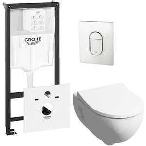 Geberit - 300 Basic Toiletset - Inclusief Grohe Inbouwreservoir - Chroom