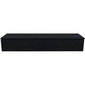 Arcqua Living Onderkast - 180x46x30cm - 2 lades - greeploos - gemelamineerd spaanplaat - oak black ONK494672