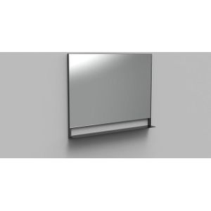 Arcqua Reflect spiegel met planchet aluminium 100x80cm mat zwart SPI126475