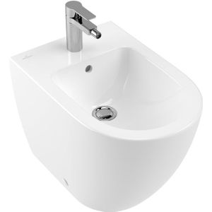 Villeroy & Boch Subway 2.0 staand bidet met kraangat met overloop wit 54010001