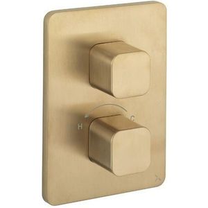 Crosswater Atoll Thermostatische Crossbox - inbouw - met afbouwdeel - 2 functies - geborsteld messing ATCB1500LBPF/CROSSBOX