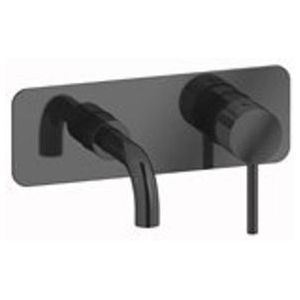 Plieger Roma 2-gats toilet wandkraan met korte uitloop zwart chroom ID208R BLACK CHROME