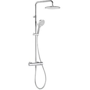 Kludi Freshline douchesysteem met douchekraan thermostatisch met met hoofddouche Ø25cm en handdouche 3S met doucheslang 160cm chroom 670920500