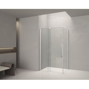 Aqua Vista Taviano Cuadra Zijwand - 110x200cm - incl. montageset - chroom SW1209632/SW1209690