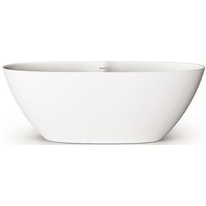 Zeza Element Vrijstaand Bad - 175x76x60cm - solid surface - mat wit SW1208806