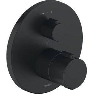 Duravit Thermostatarmaturen Afbouwdeel - inbouw bad/douchekraan - thermostatisch - 2 uitgangen - Ø17cm - mat zwart th4200014046