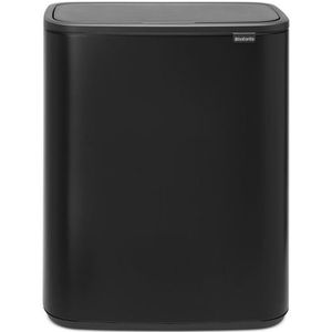 Brabantia Bo Touch Bin Afvalbak - 2x30 liter - 2 kunststof binnenemmers - matt black 221484