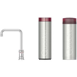 Quooker Classic Nordic Square kokendwaterkraan - draaibare uitloop - PRO3 incl. Cube reservoir - Warm / kokend / bruisend / gefilterd water - Chroom 3CNSCHR-CUBE