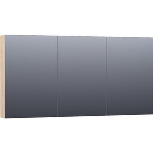 Saniclass Plain Spiegelkast - 140x70x15cm - 3 links- en rechtsdraaiende spiegeldeuren MFC - legno calore SK-PL140LC