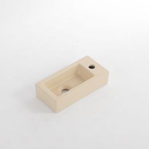 QeramiQ Fuente Fontein - 38x18.5x9cm - keramiek - kraangat rechts - Mat Beige E-8020R-MB