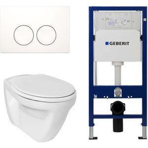 Ideal standard Toiletset vlakspoel met basic zitting UP100 reservoir en Delta 25 Wit Knop SW730486/0701174/0180870/0180871/