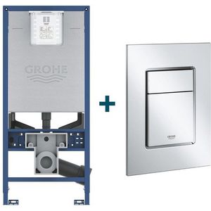 GROHE Rapid SLX inbouwreservoir met frame inclusief GROHE Skate cosmopolitan bedieningsplaat Chroom sw107663/sw336186