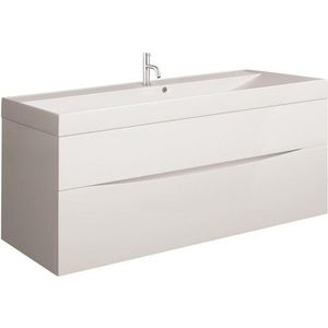 Crosswater Glide II Badmeubelset - 100x45x52cm - 2 lades - greeploos - wastafel ice white - 1 kraangat - glans wit SW487212 sw487216