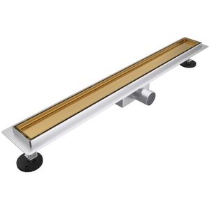 Fortifura Galeria douchegoot - 50cm - tegelrooster - vloerflens - Geborsteld Messing PVD (Goud) SW720437/SW1075310