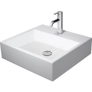 Duravit Vero Air opbouwwastafel geslepen en rugzijde geglazuurd 1 kraangat zonder overloop 50x47cm met WonderGliss wit 23525000411