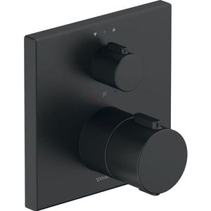 Duravit Thermostatarmaturen Afbouwdeel - inbouw bad/douchekraan - thermostatisch - 2 uitgangen -15x15cm - mat zwart th4200013046