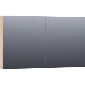 Saniclass Plain Spiegelkast - 120x70x15cm - 2 links/rechtsdraaiende spiegeldeuren - MFC - legno calore SK-PL120LC