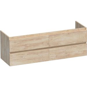 BRAUER Solution Wastafelonderkast - 140x46x50cm - 4 softclose greeploze lades - 2 sifonuitsparing - MFC - sahara 1948