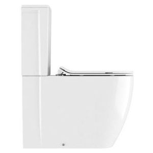 Crosswater KAI X Compact duobloktoilet met afvoerbocht 37x62x39.5cm inclusief reservoir en toiletzitting keramiek wit sw224329/sw224350/sw224453/