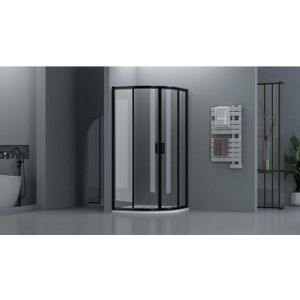 Adema Dawn Douchecabine - 90x90x185cm - kwartrond - zwart mat SW1381731