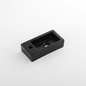 QeramiQ Fuente Fontein - 38x18.5x9cm - keramiek - kraangat links - Mat Zwart E-8020L-MBL
