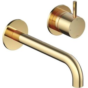 Hotbath Cobber Wastafelkraan inbouw - 25 cm uitloop - PVD - gepolijst messing CB105EXT25NBP HBCB105