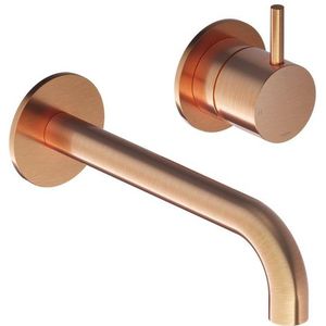 Hotbath Cobber inbouw wastafelmengkraan met 25 cm uitloop geborsteld koper PVD CB005EXT25BCP / HBCB005