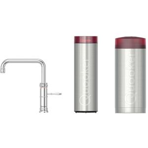 Quooker Classic Fusion Square kokendwaterkraan - draaibare uitloop - Combi+ incl. Cube reservoir - Warm / kokend / bruisend / gefilterd water - Chroom 22+CFSCHR-CUBE