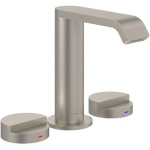 Villeroy & Boch Dawn Driegats wastafelkraan - Matt Brushed Nickel (RVS) TVZ10600100064