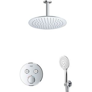 GROHE Grohtherm Regendoucheset Inbouw - hoofddouche 30cm - handdouche rond - plafondarm - chroom sw105953 SW104917  SW696252 SW377830 SW542643 SW49