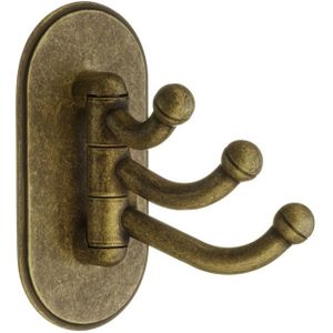 Smedbo - Beslagsboden Handdoekhouder - Antiek Messing - Zelfklevend - 4.8x9.6x7cm