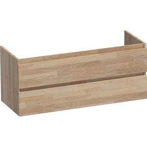 BRAUER Solution Wastafelonderkast - 120x46x50cm - 2 softclose greeploze lades - 2 sifonuitsparing - hout - grey oak OK-NWS1202GO