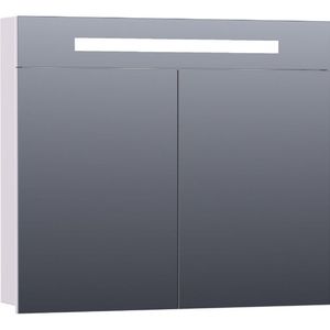 BRAUER Promise spiegelkast - 80x70x15cm - met directe verlichting - 2 enkelzijdige spiegeldeuren - mat wit SK-PR80MW