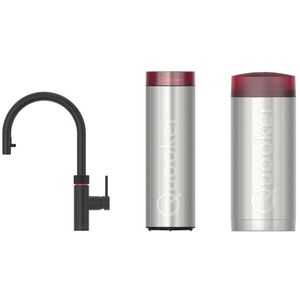 Quooker flex kokendwaterkraan - draaibare & uittrekbare uitloop - Combi incl. Cube reservoir - Warm / kokend / bruisend / gefilterd water - Zwart 22XBLK-CUBE